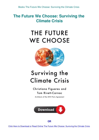 Books The Future We Choose Surviving the Climate Crisis
