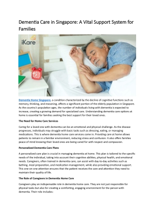 Dementia Home Singapore
