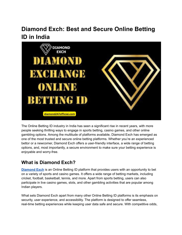 diamond exch best and secure online betting