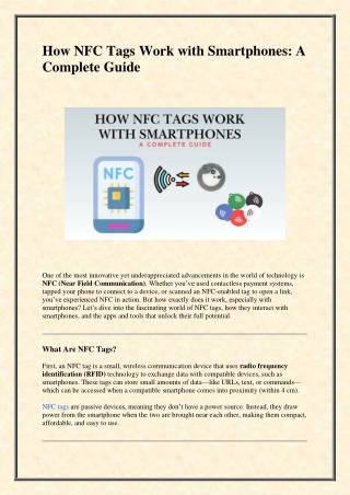 How NFC Tags Work with Smartphones