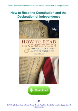 Books How to Read the Constitution and the Declaration of Independence