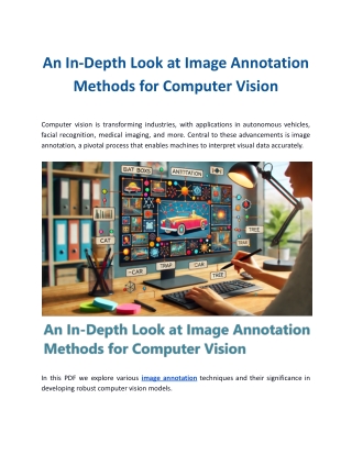 An In-Depth Look at Image Annotation Methods for Computer Vision