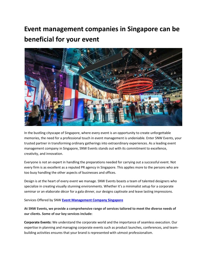 event management companies in singapore