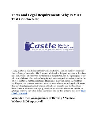 facts and legal requirement why is mot test