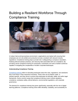 building a resilient workforce through compliance