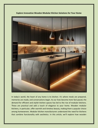 Explore Innovative Wooden Modular Kitchen Solutions for Your Home
