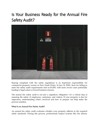 Is Your Business Ready for the Annual Fire Safety Audit?