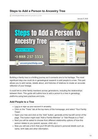 ancestrytechhelp.com-Steps to Add a Person to Ancestry Tree