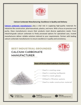 Calcium Carbonate Manufacturing