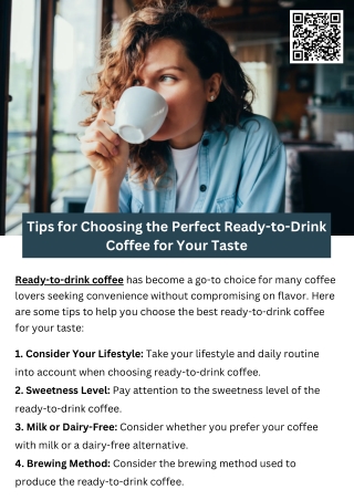 Tips for Choosing the Perfect Ready-to-Drink Coffee for Your Taste