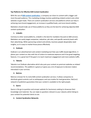 Top Platforms for Effective B2B Content Syndication