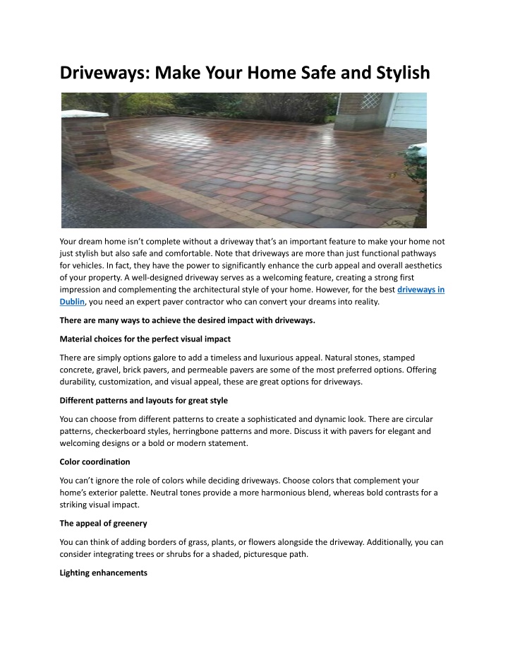 driveways make your home safe and stylish