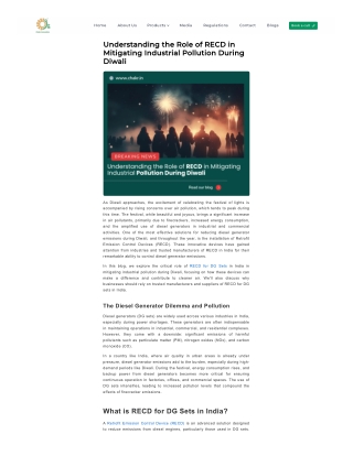 Understanding the Role of RECD in Mitigating Industrial Pollution During Diwali