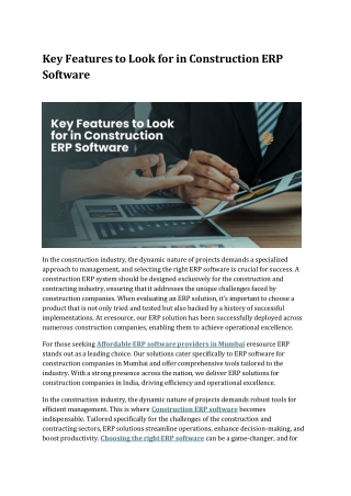key features to look for in construction