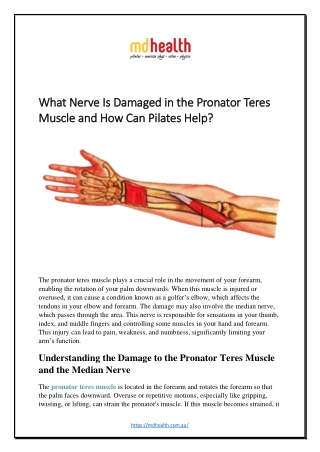 What Nerve Is Damaged in the Pronator Teres Muscle and How Can Pilates Help