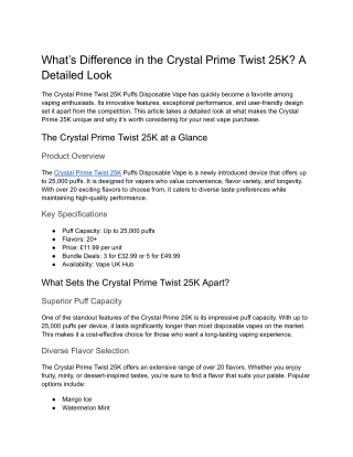 what s difference in the crystal prime twist
