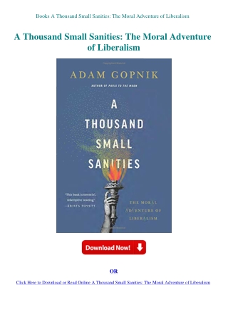 Books A Thousand Small Sanities The Moral Adventure of Liberalism