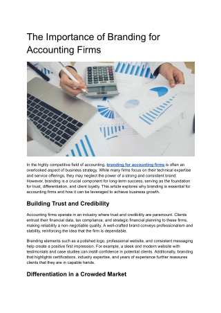 The Importance of Branding for Accounting Firms