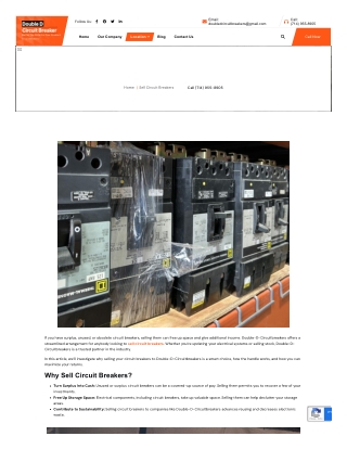 Where Can I Sell Circuit breakers | Double-D-Circuitbreakers