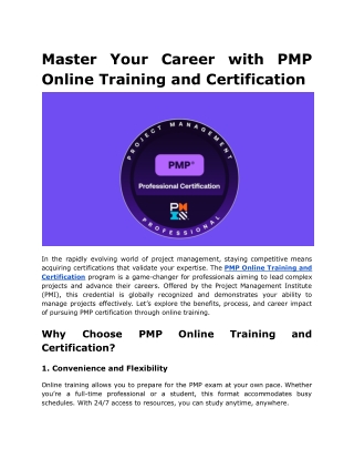 master your career with pmp online training
