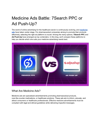 Medicine Ads Battle_ 7Search PPC or Ad Push-Up