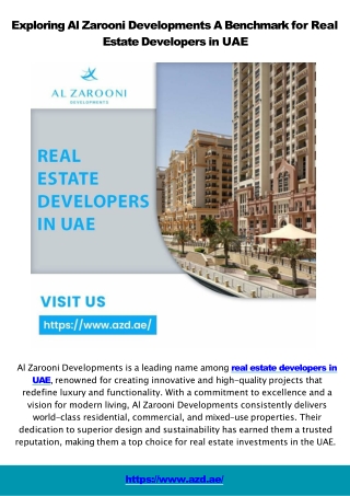 Exploring Real Estate Projects in Dubai by Leading Developers in UAE