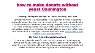 how to make donuts without yeast cannington