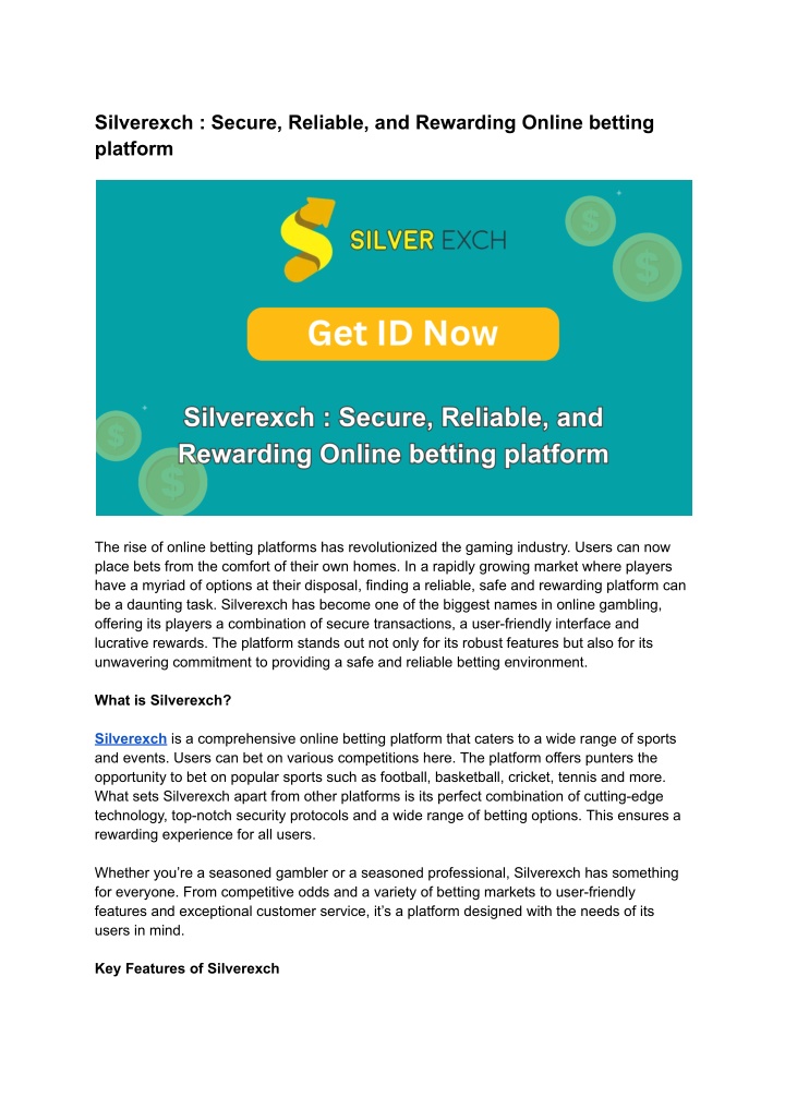 silverexch secure reliable and rewarding online