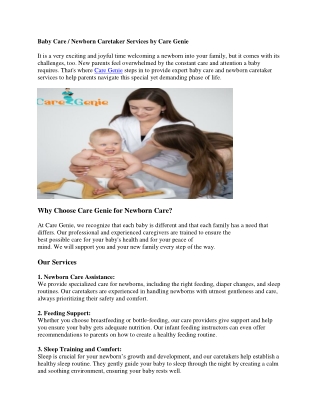 Newborn Caretaker