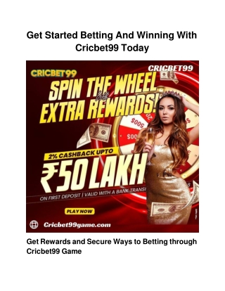 Get Started Betting And Winning With Cricbet99 Today