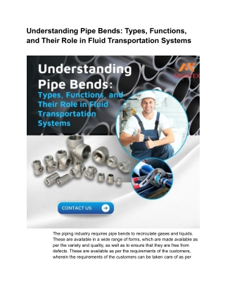 understanding pipe bends types functions