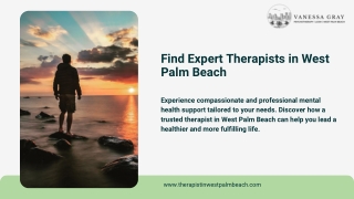 Therapist in West Palm Beach, Mental Health Therapist in Palm Beach