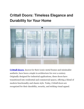 Colipa - Premium Crittall Doors for Modern Interiors