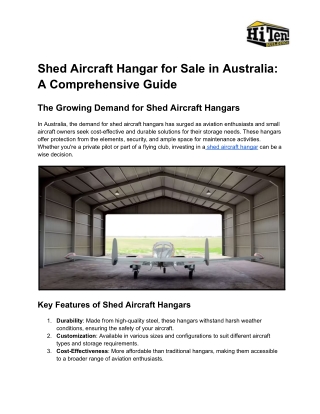 Shed Aircraft Hangar for Sale in Australia_ A Comprehensive Guide (1)