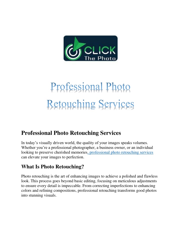 professional photo retouching services