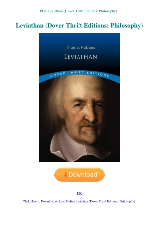 PDF Leviathan (Dover Thrift Editions Philosophy)