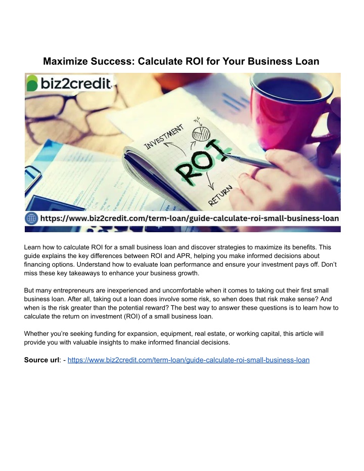 maximize success calculate roi for your business