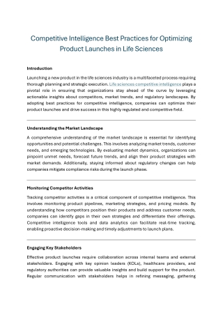 competitive intelligence best practices