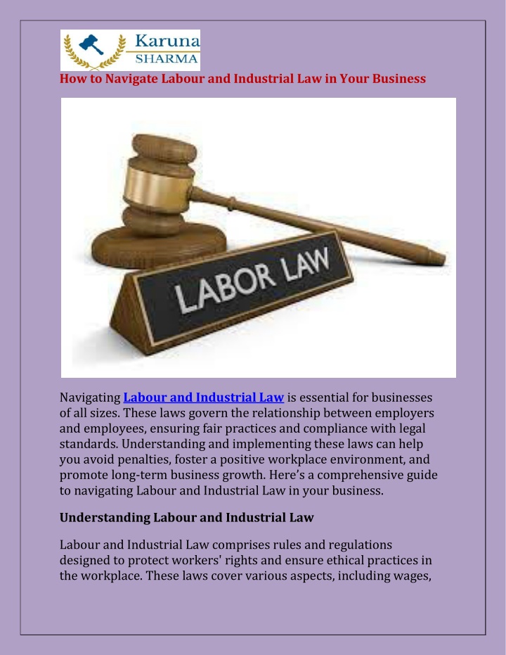 how to navigate labour and industrial law in your