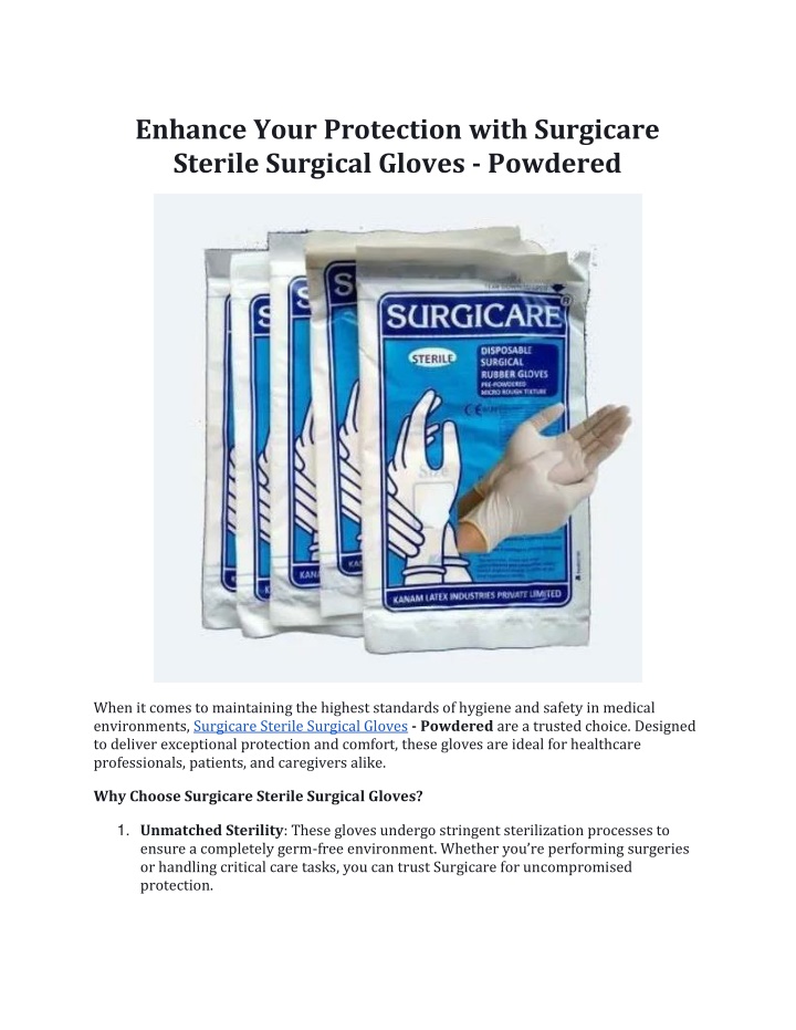 enhance your protection with surgicare sterile