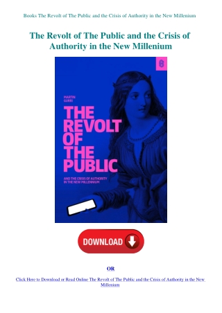 Books The Revolt of The Public and the Crisis of Authority in the New Millenium