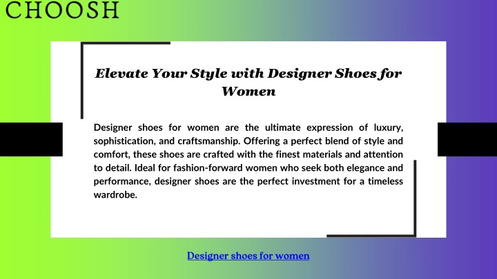 elevate your style with designer shoes for women