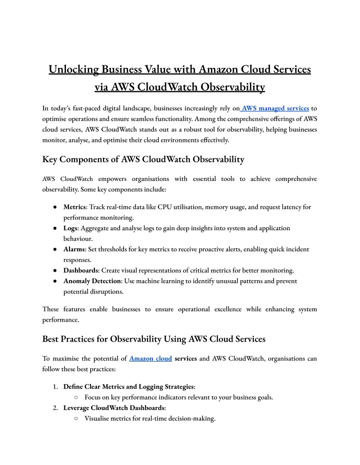 unlocking business value with amazon cloud