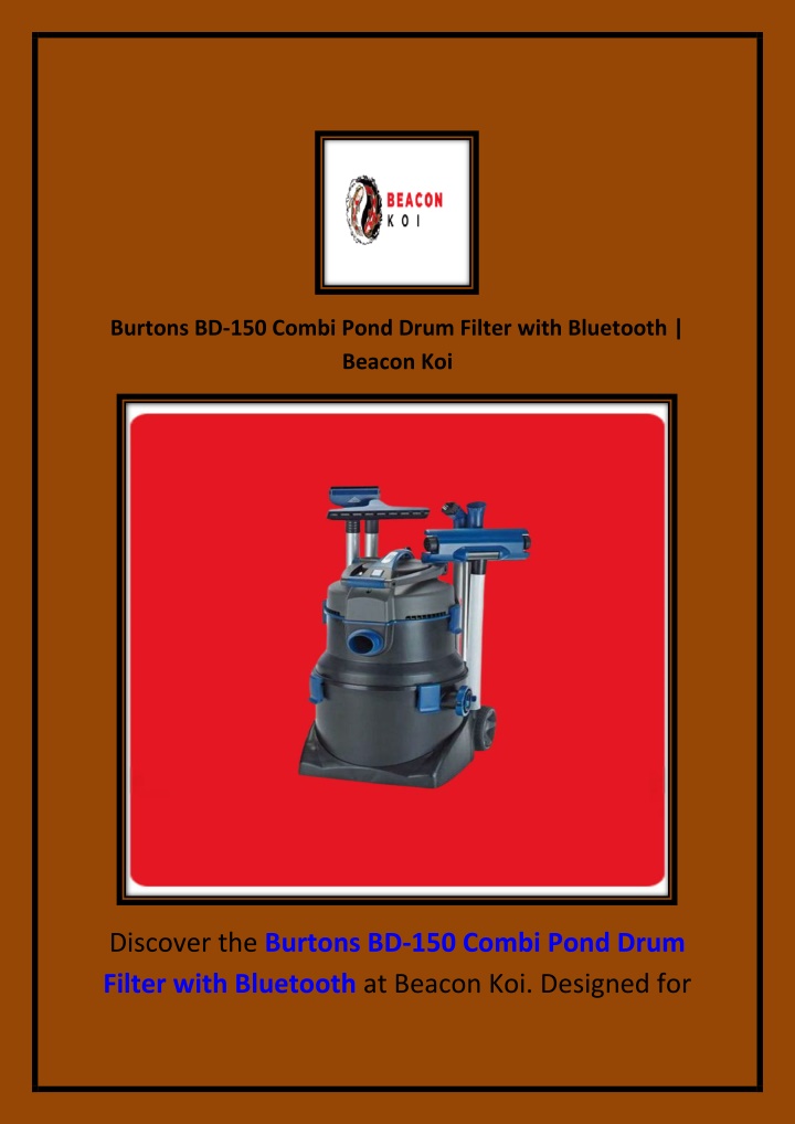 burtons bd 150 combi pond drum filter with