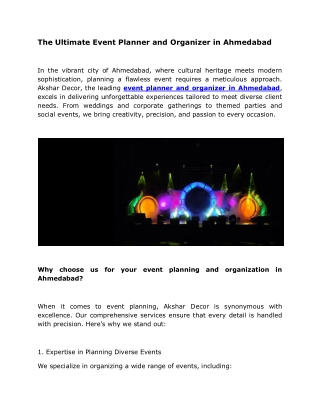 The Ultimate Event Planner and Organizer in Ahmedabad