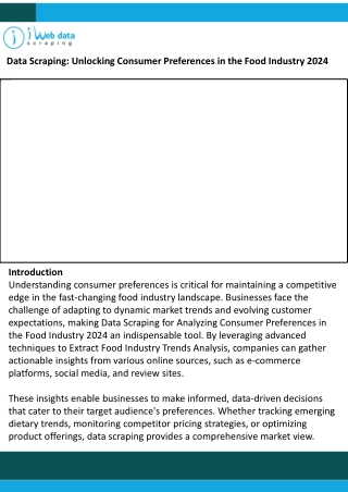 Data Scraping Unlocking Consumer Preferences in the Food Industry 2024