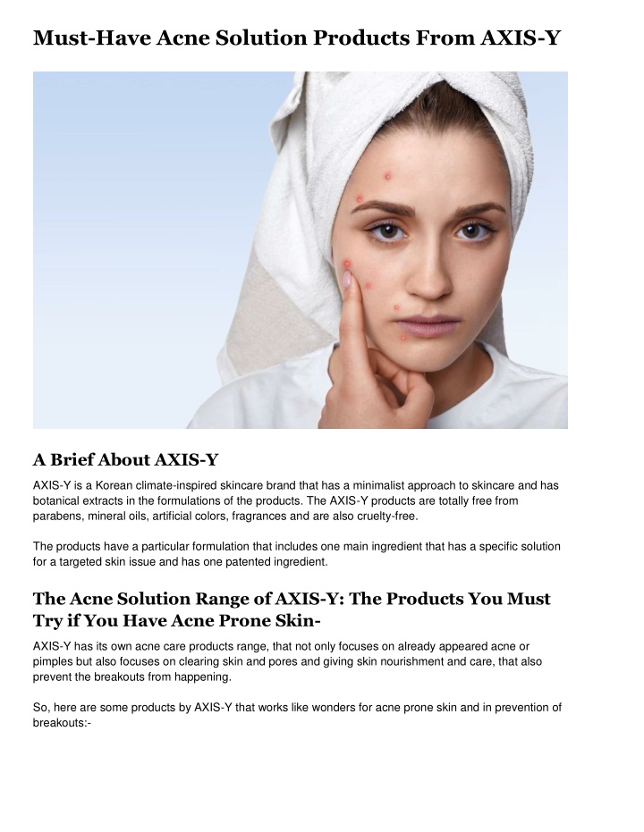 must have acne solution products from axis y