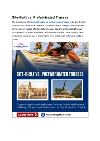 Site-Built vs. Prefabricated Trusses