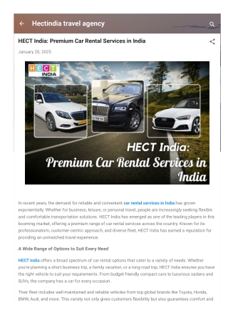 HECT India Premium Car Rental Services in India