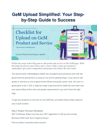 GeM Upload Simplified